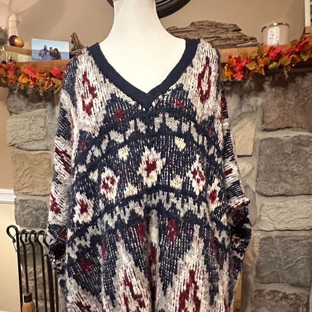 Aerie Women's multi Jumper Knit Poncho